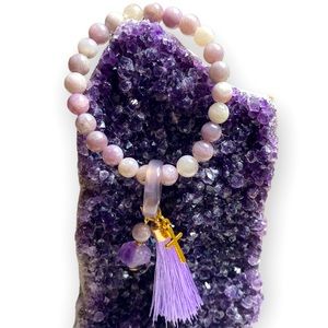 Pink Tourmaline Worry/Fidget Stretch Bracelet